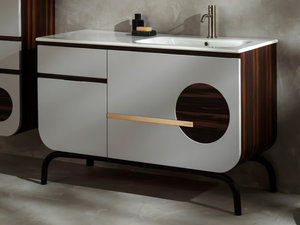 ROUND - Floor-standing wooden vanity unit with drawers _ Gaia Mobili